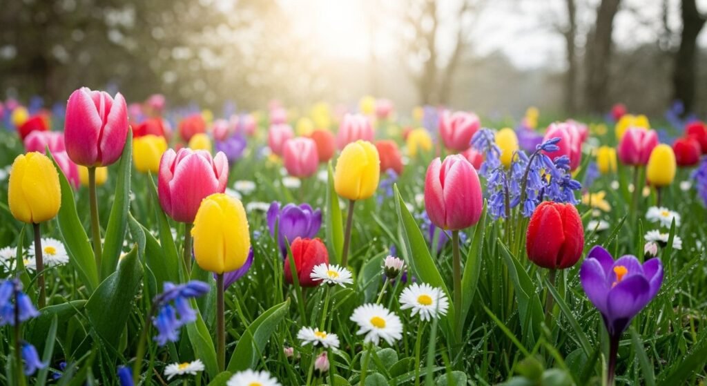 Spring flowers desktop background image