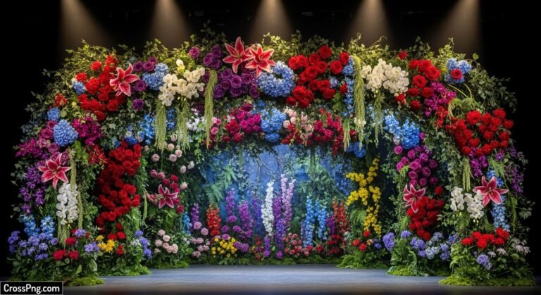 Stage background flower decoration image