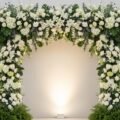 Stage background flower decoration
