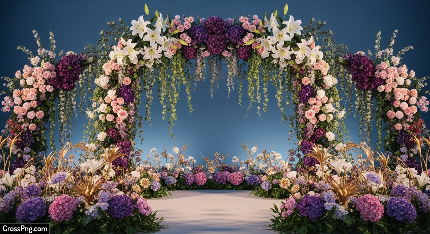 Stage background flower decoration image