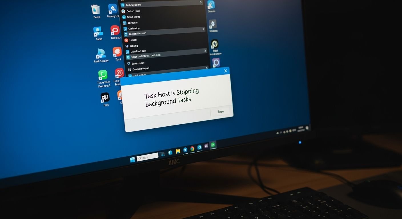 Task host is stopping background image 3