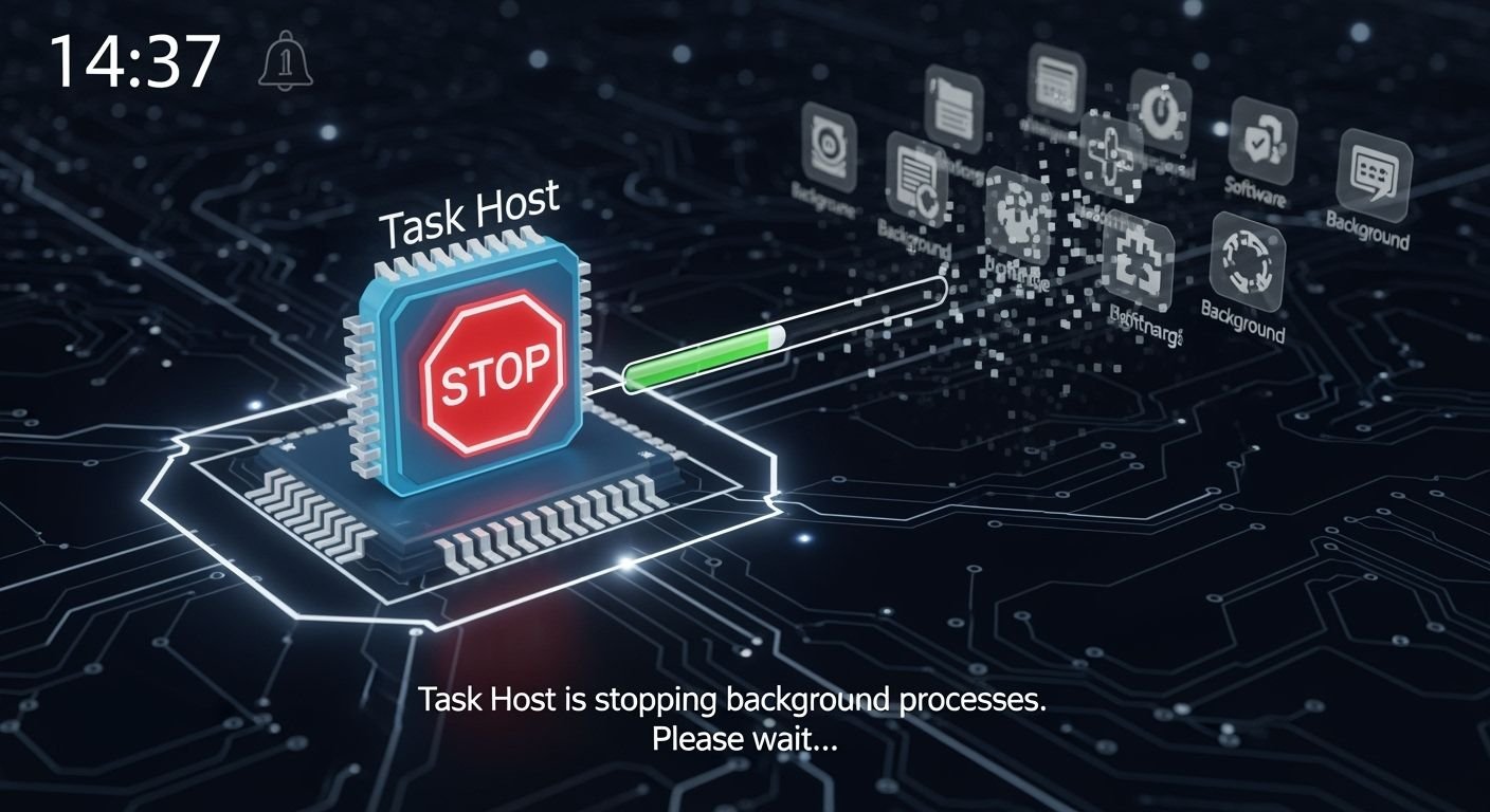 Task host is stopping background image 4