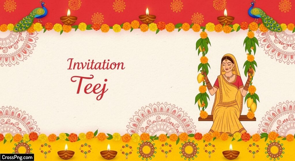 Teej invitation background image