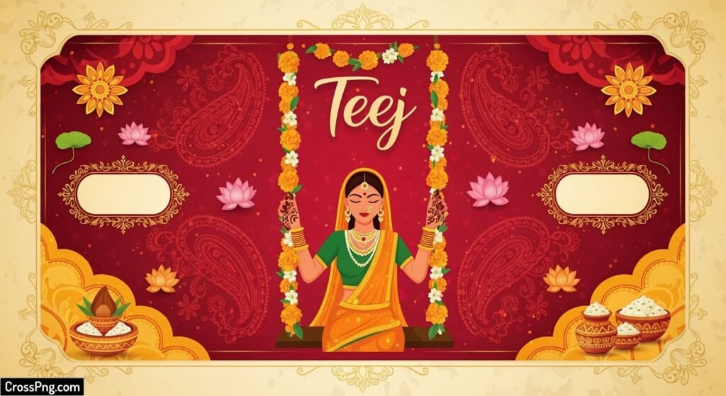Teej invitation background image