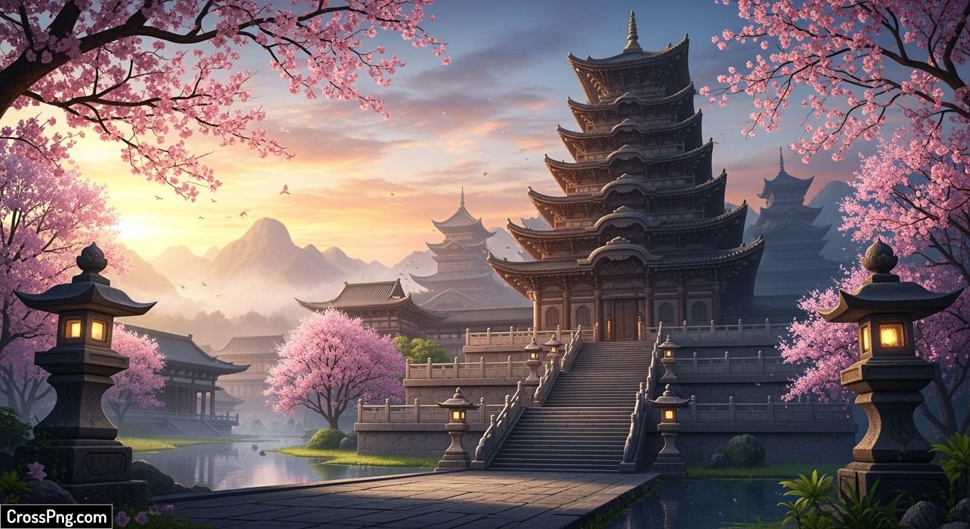 Temple background design image