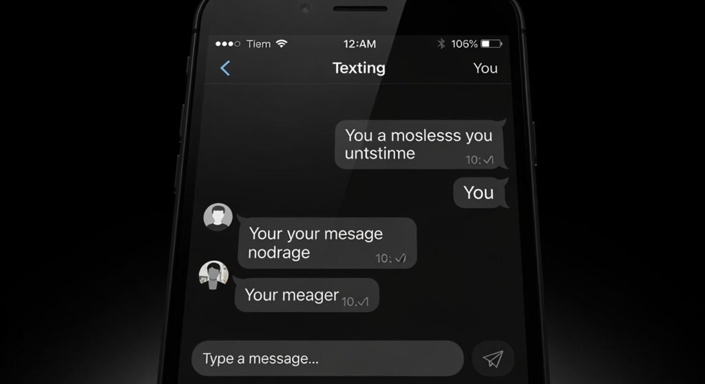 Texting app with black background image 2