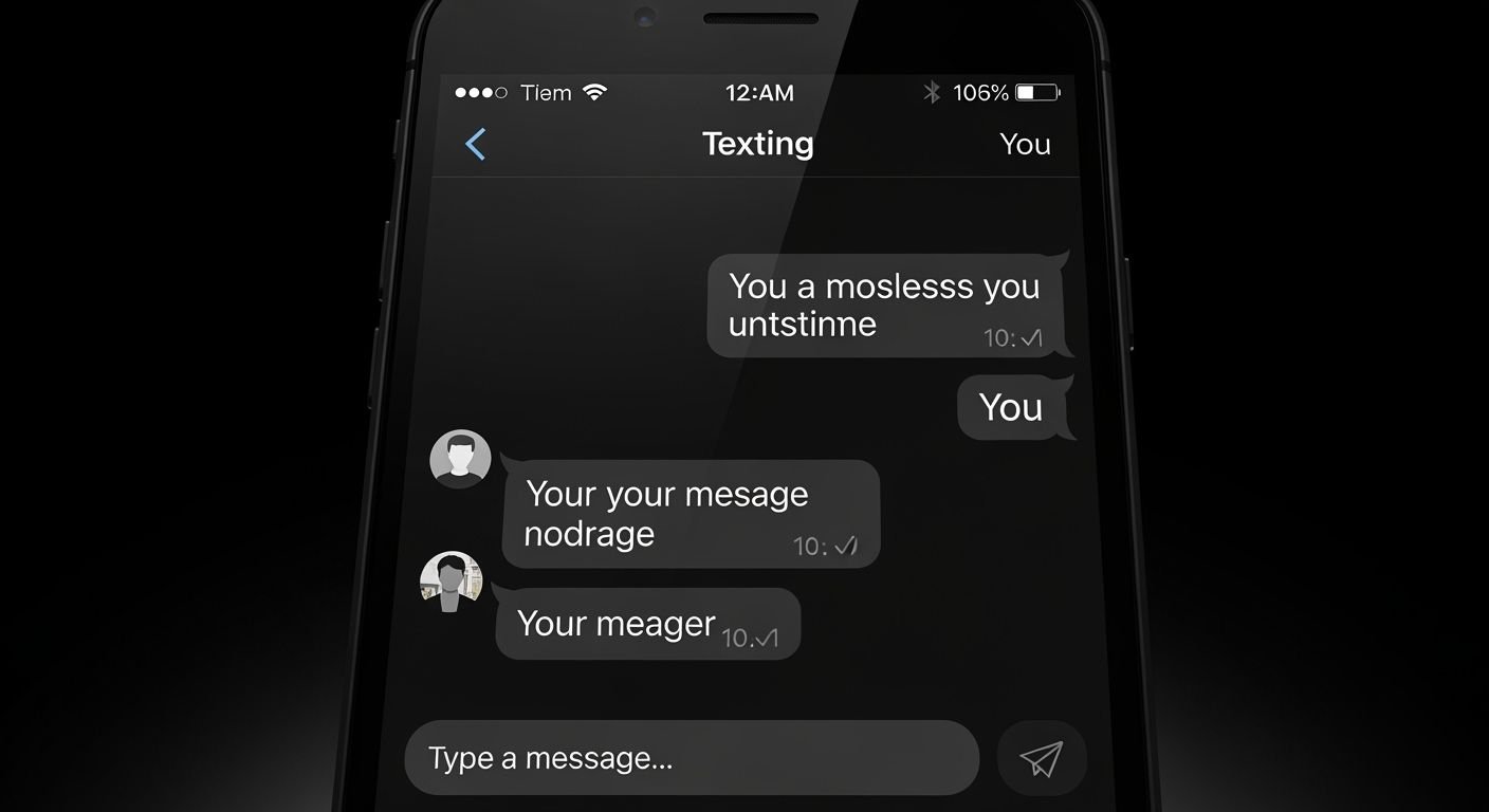 Texting app with black background image 2