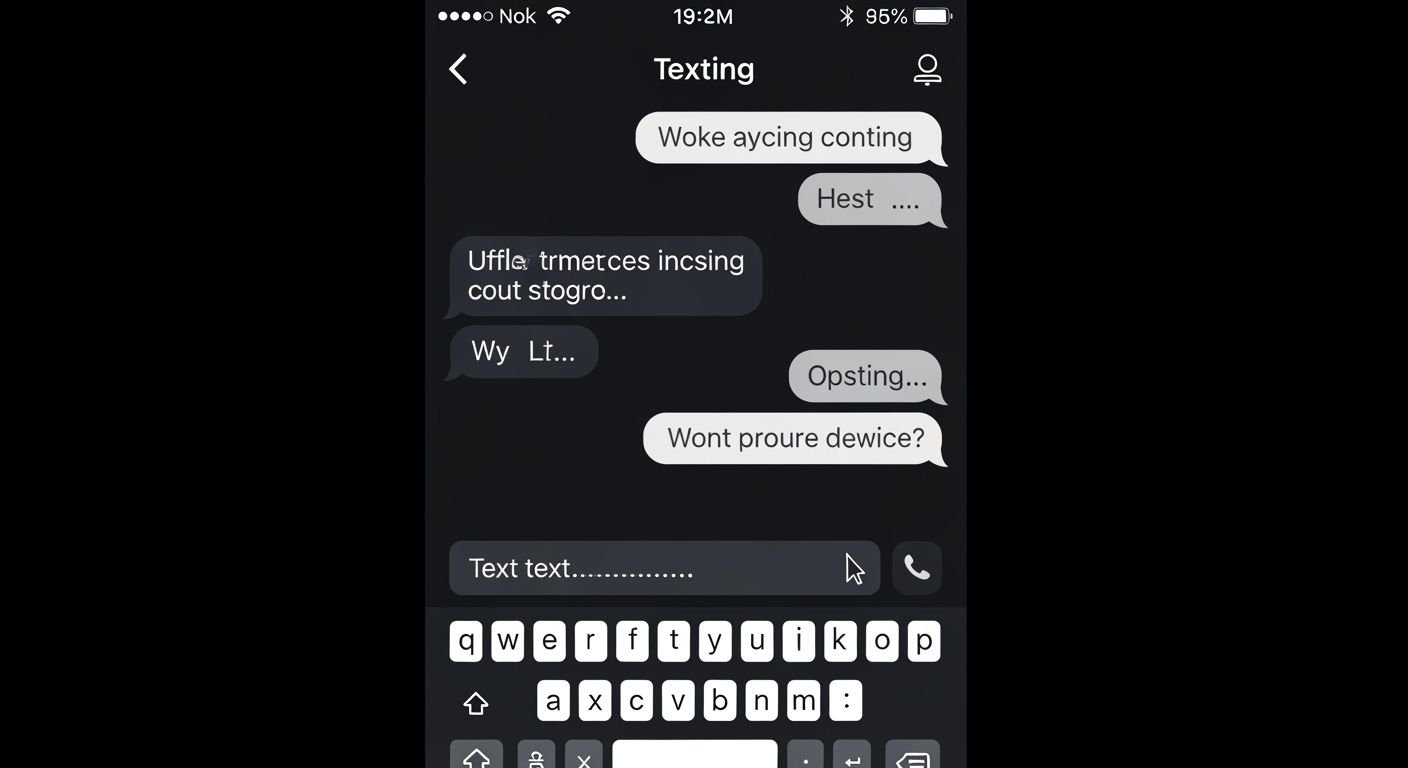 Texting app with black background image 3