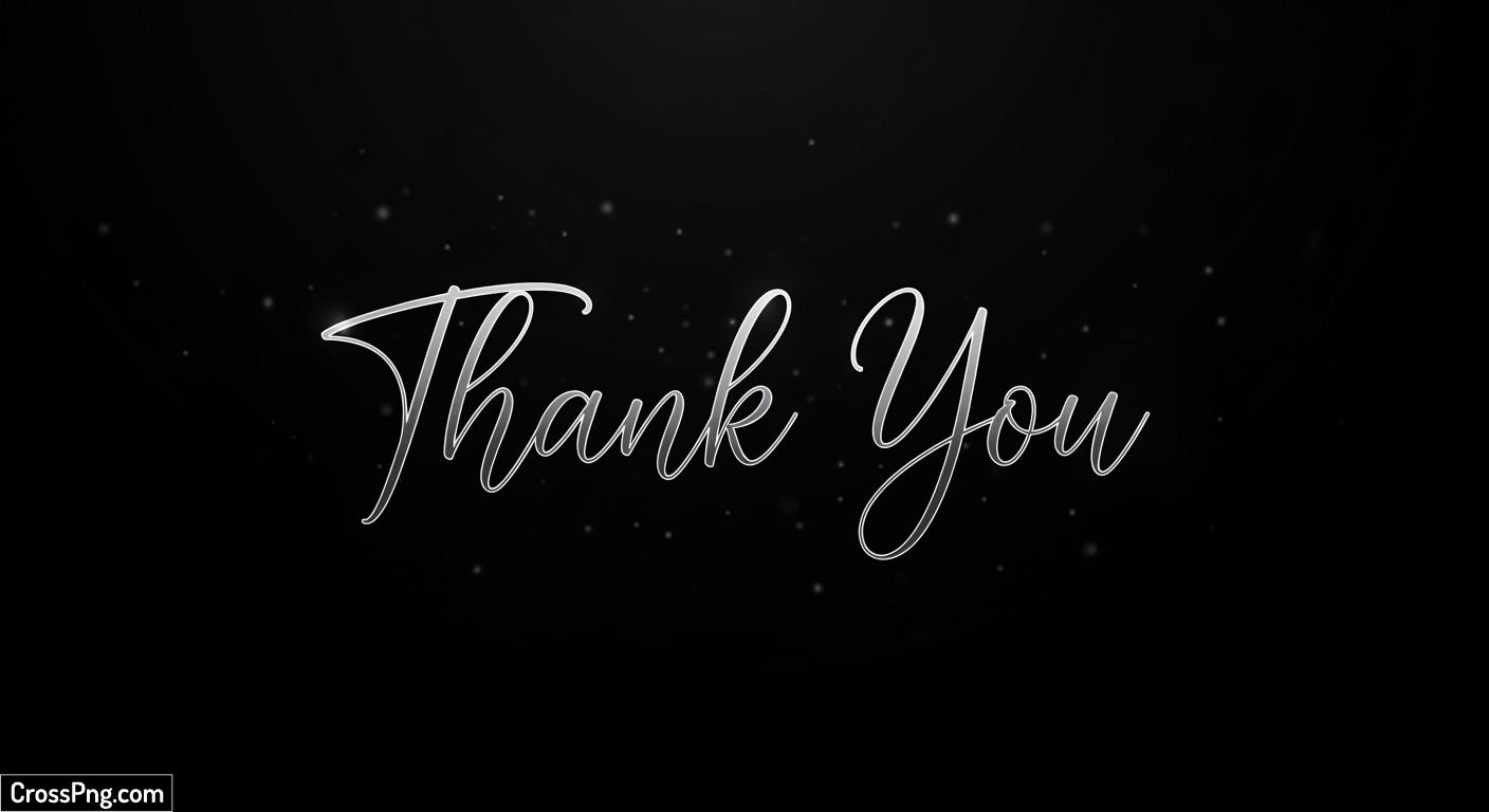Thank you in black background image