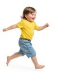 Toddler running white background image 2