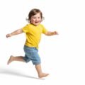 Toddler running white