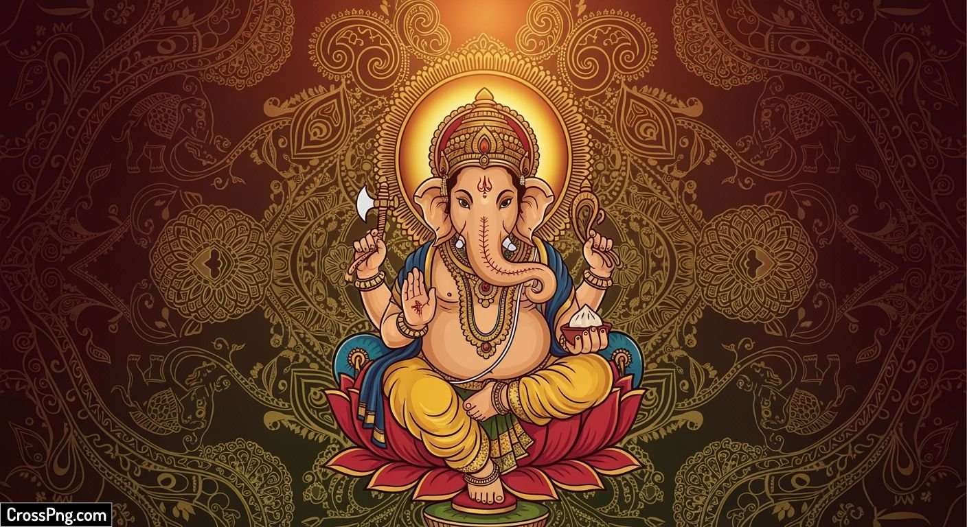 Traditional ganesh background design image