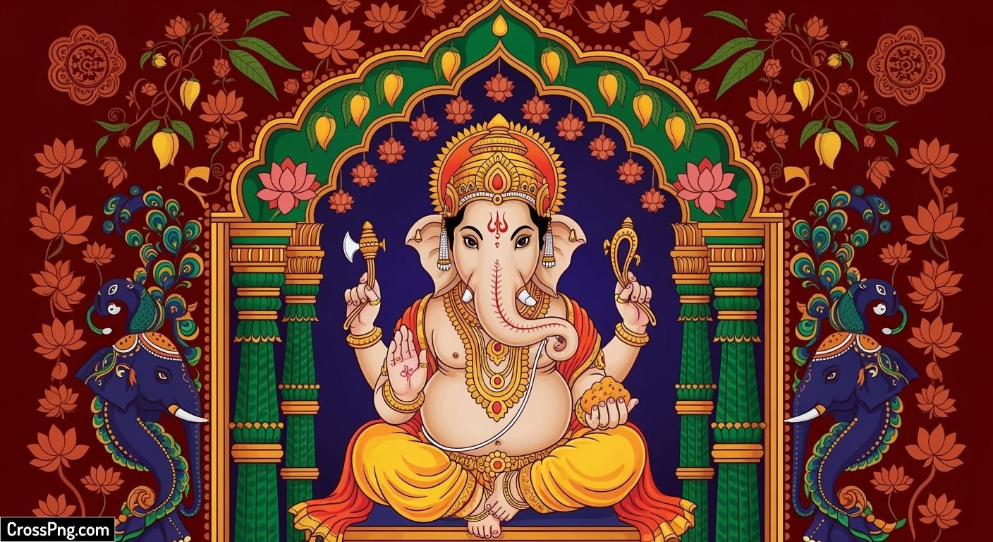 Traditional ganesh background design image