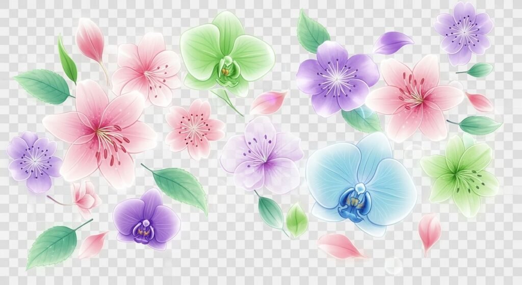 Transparent flower background image