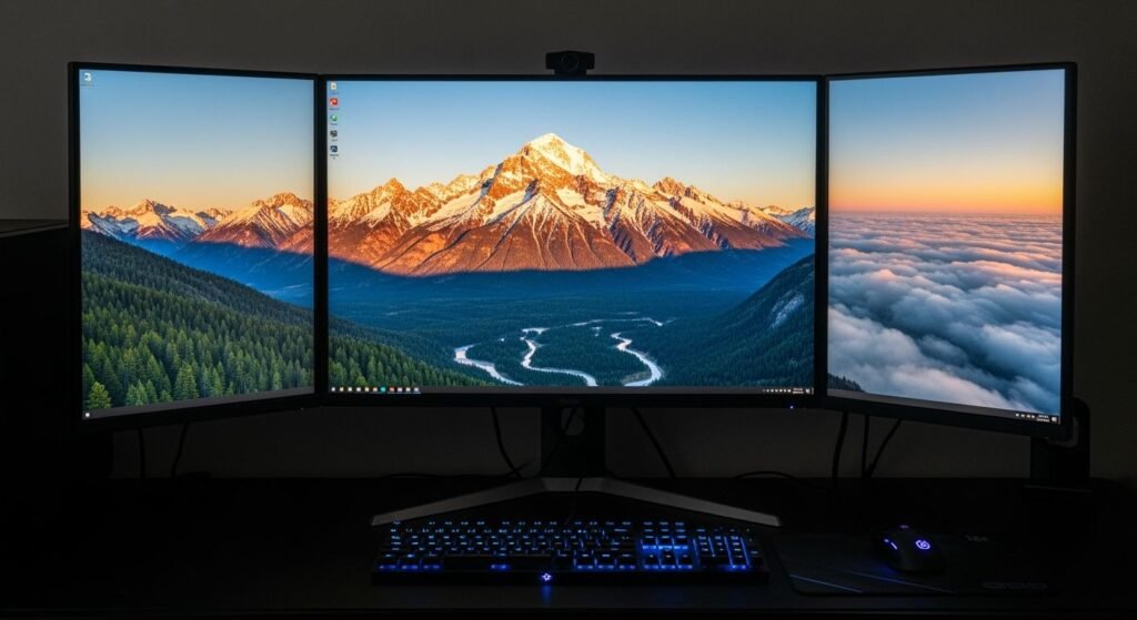 Triple display background image