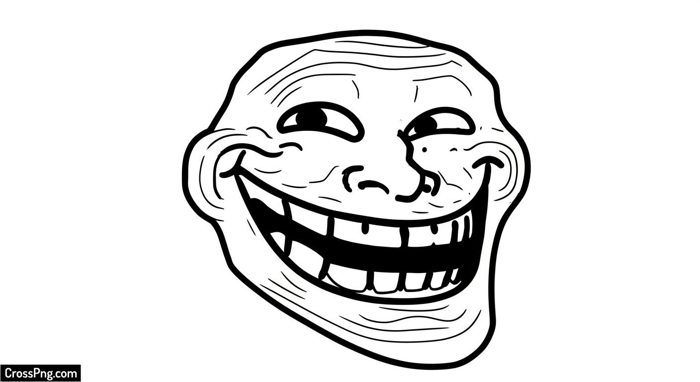 Troll face transparent background image 3