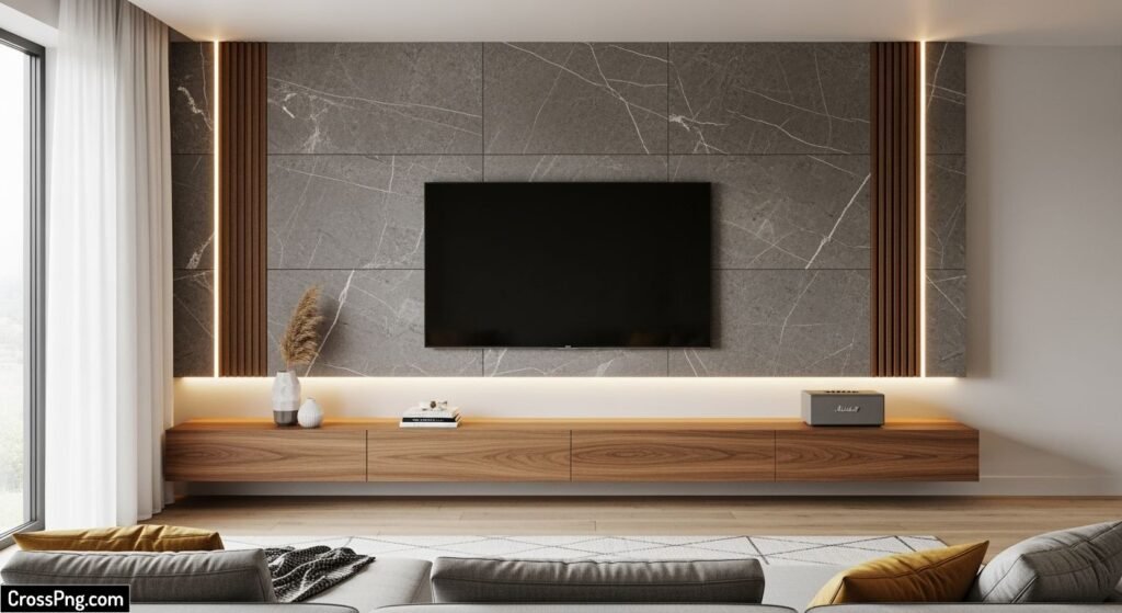 Tv background wall design image 2