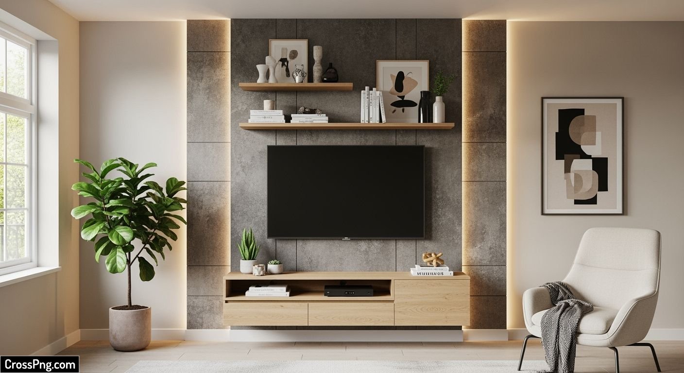 Tv background wall design image 3