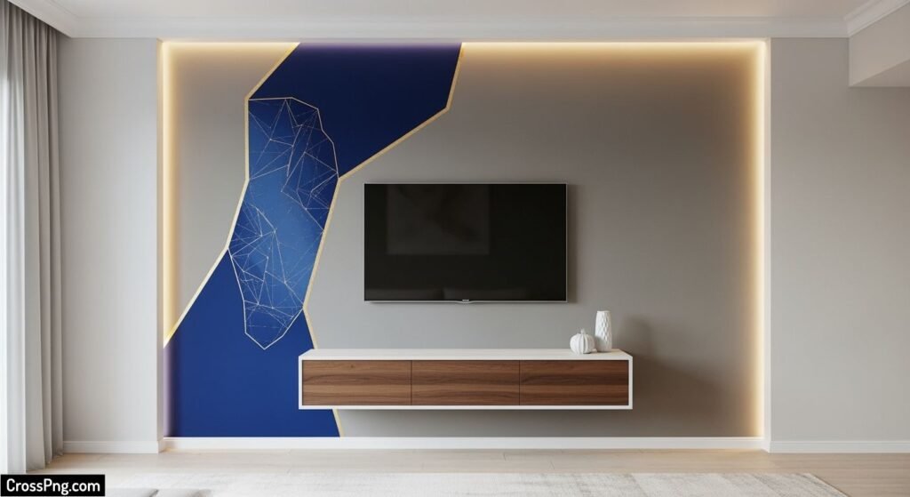 Tv background wall paint design image