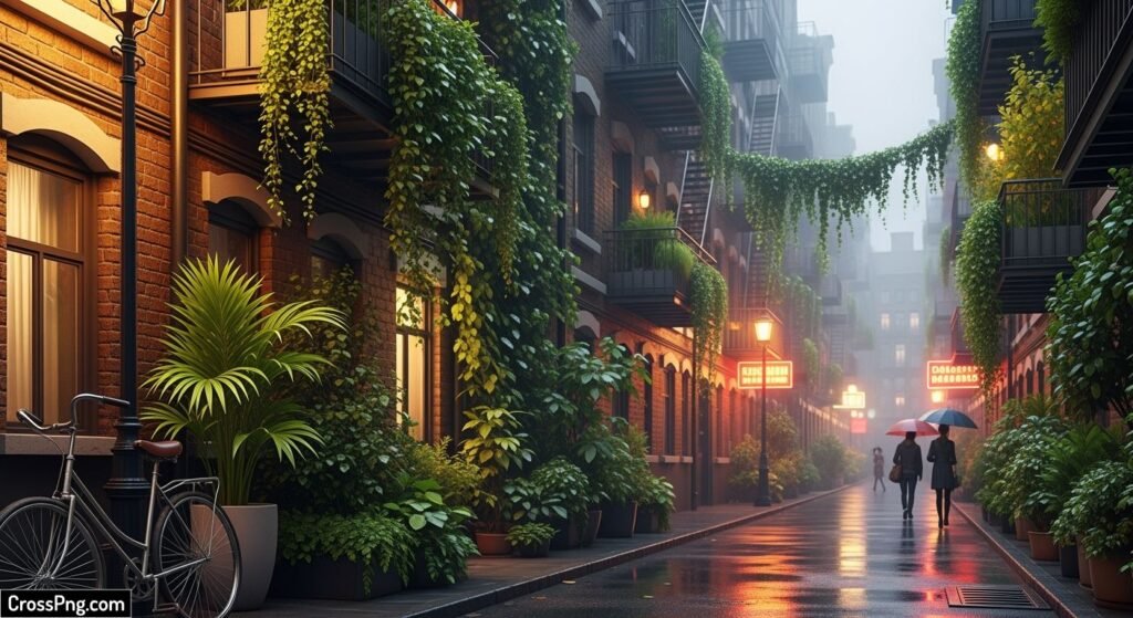 Urban jungle background photo image