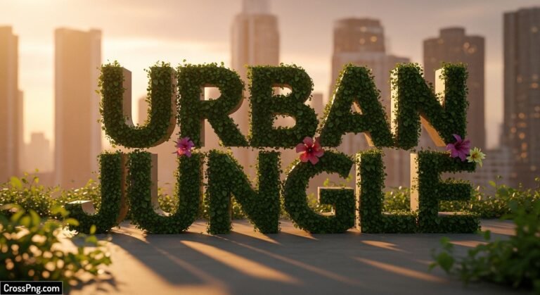 Urban jungle font background photo image