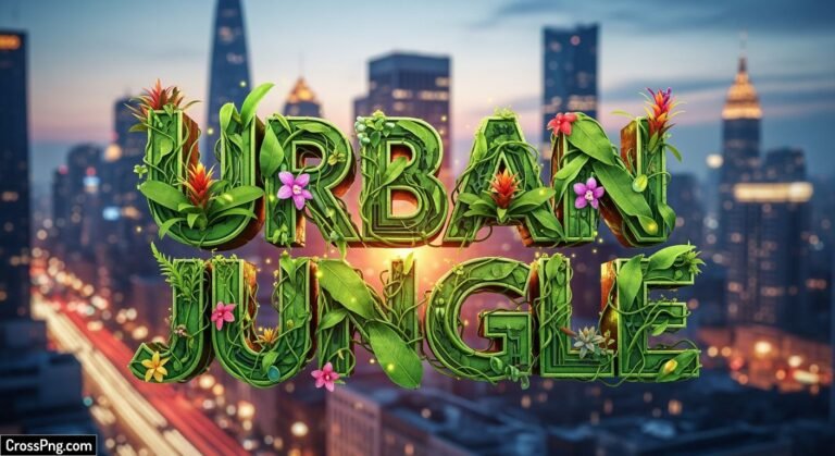 Urban jungle font background photo image 2