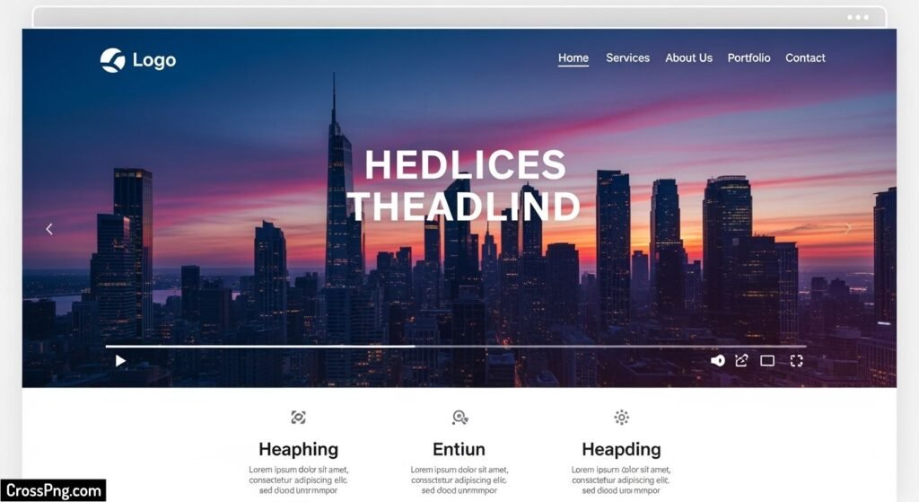 Video background website image