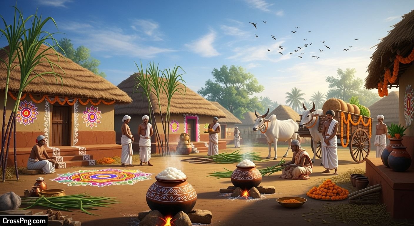 Village pongal background image