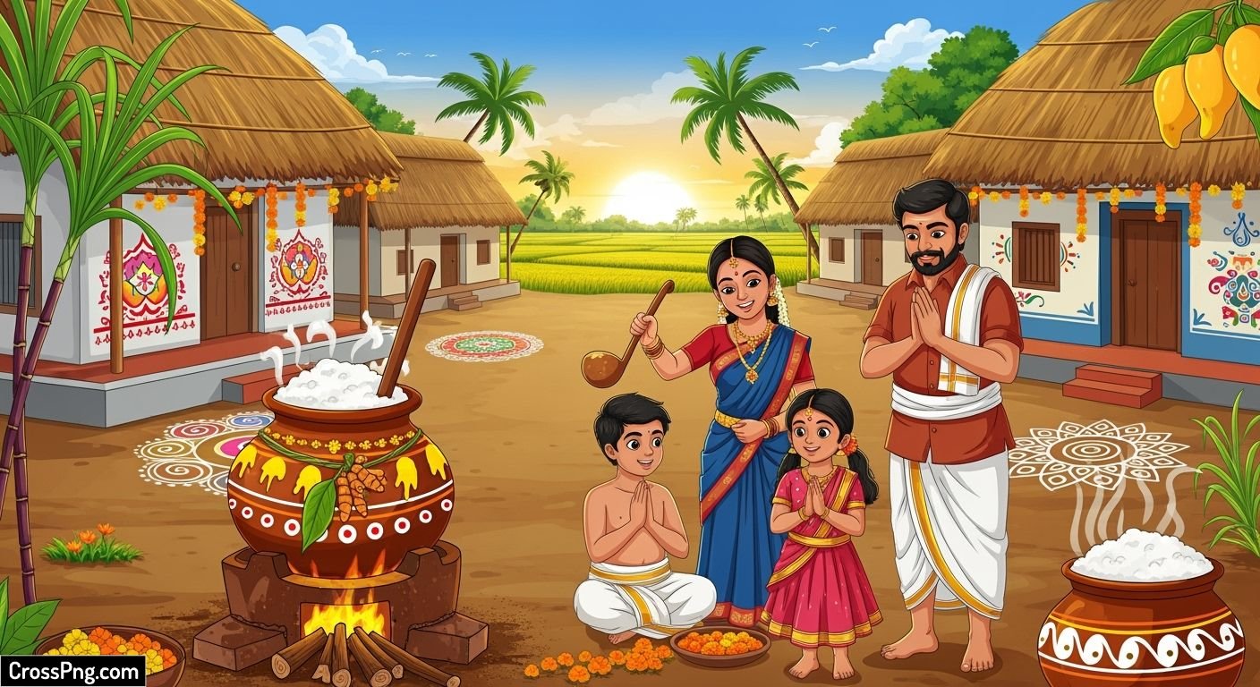 Village pongal background image 2