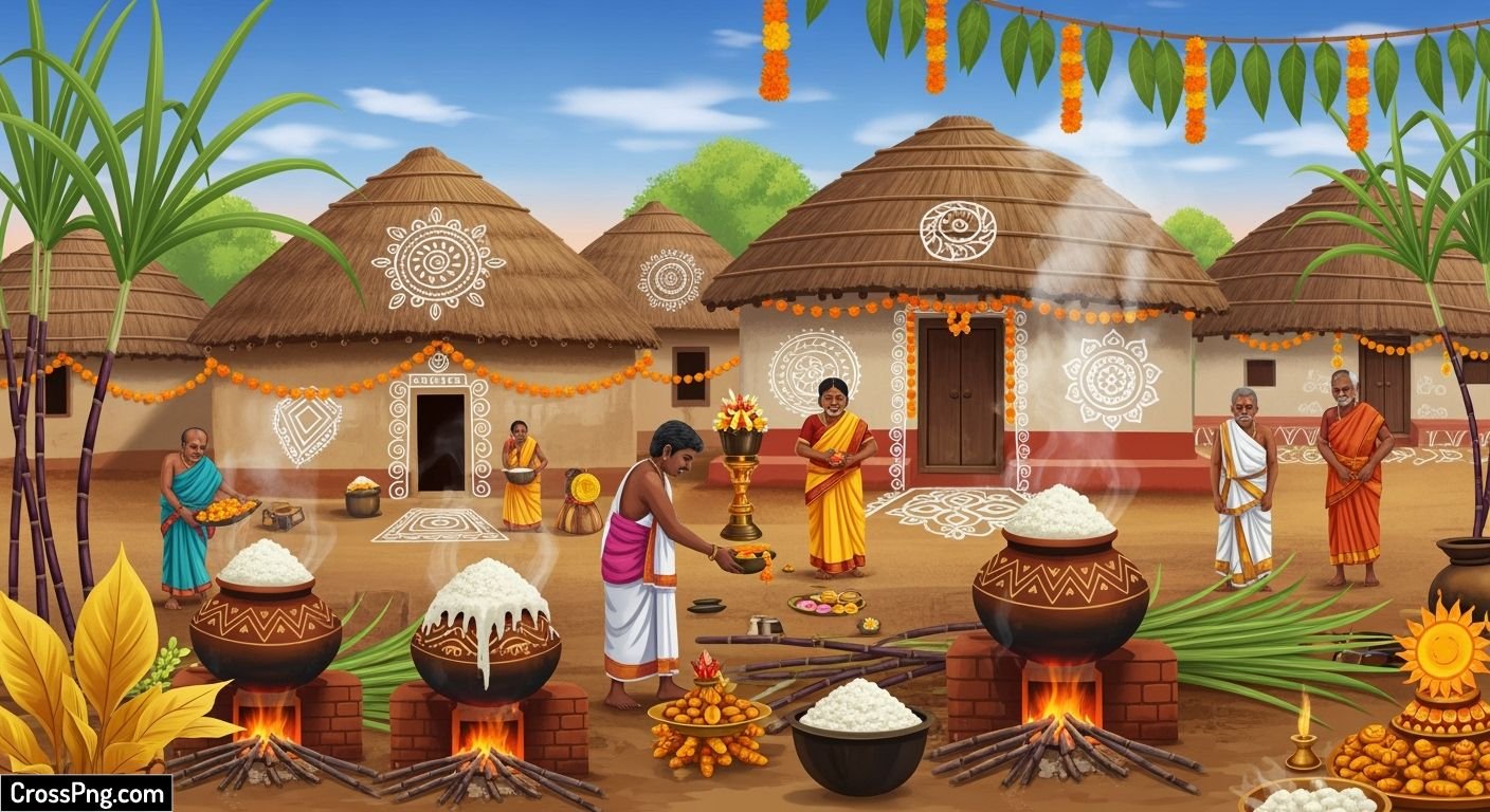 Village pongal background image 3