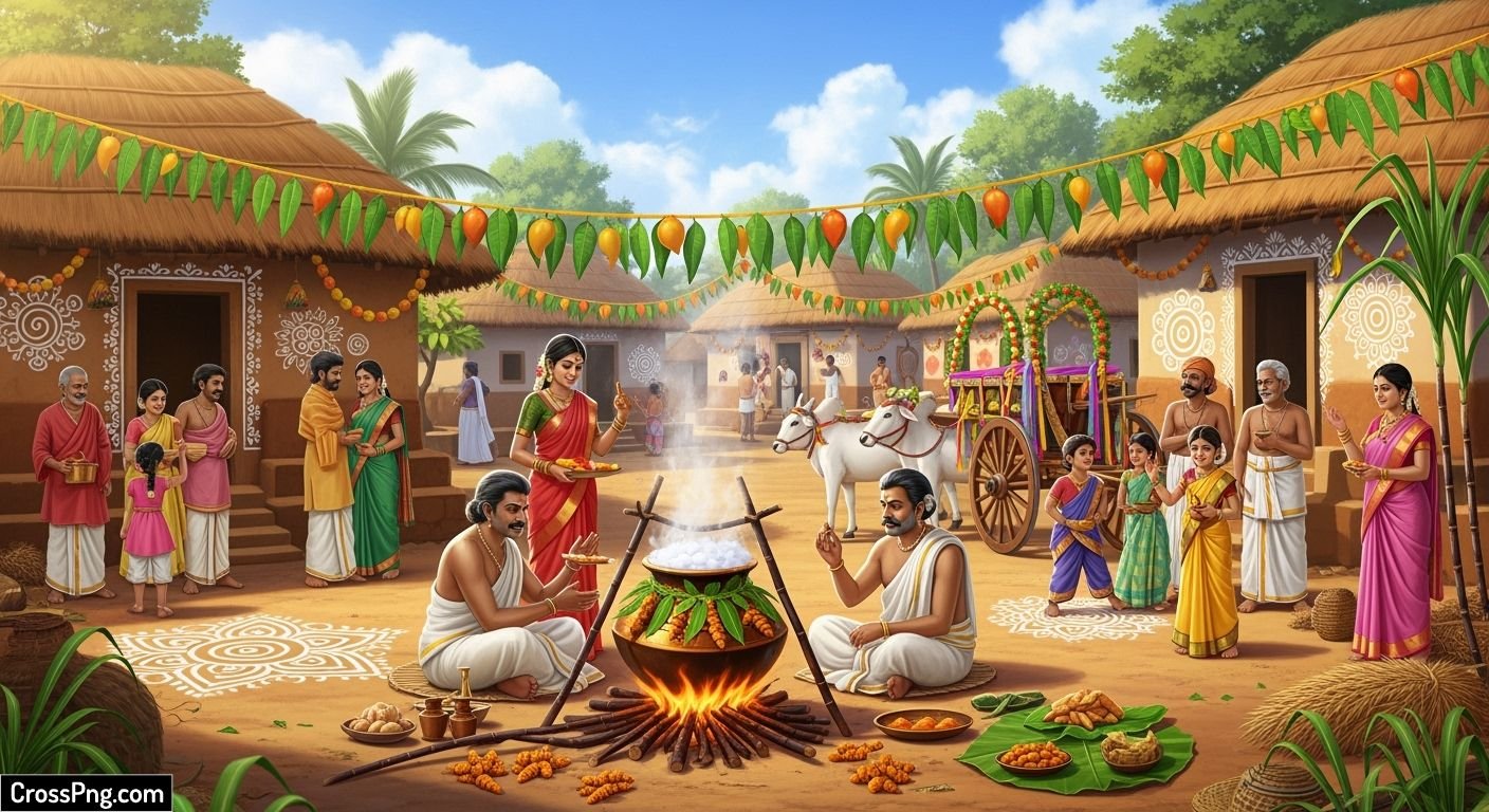 Village pongal background image