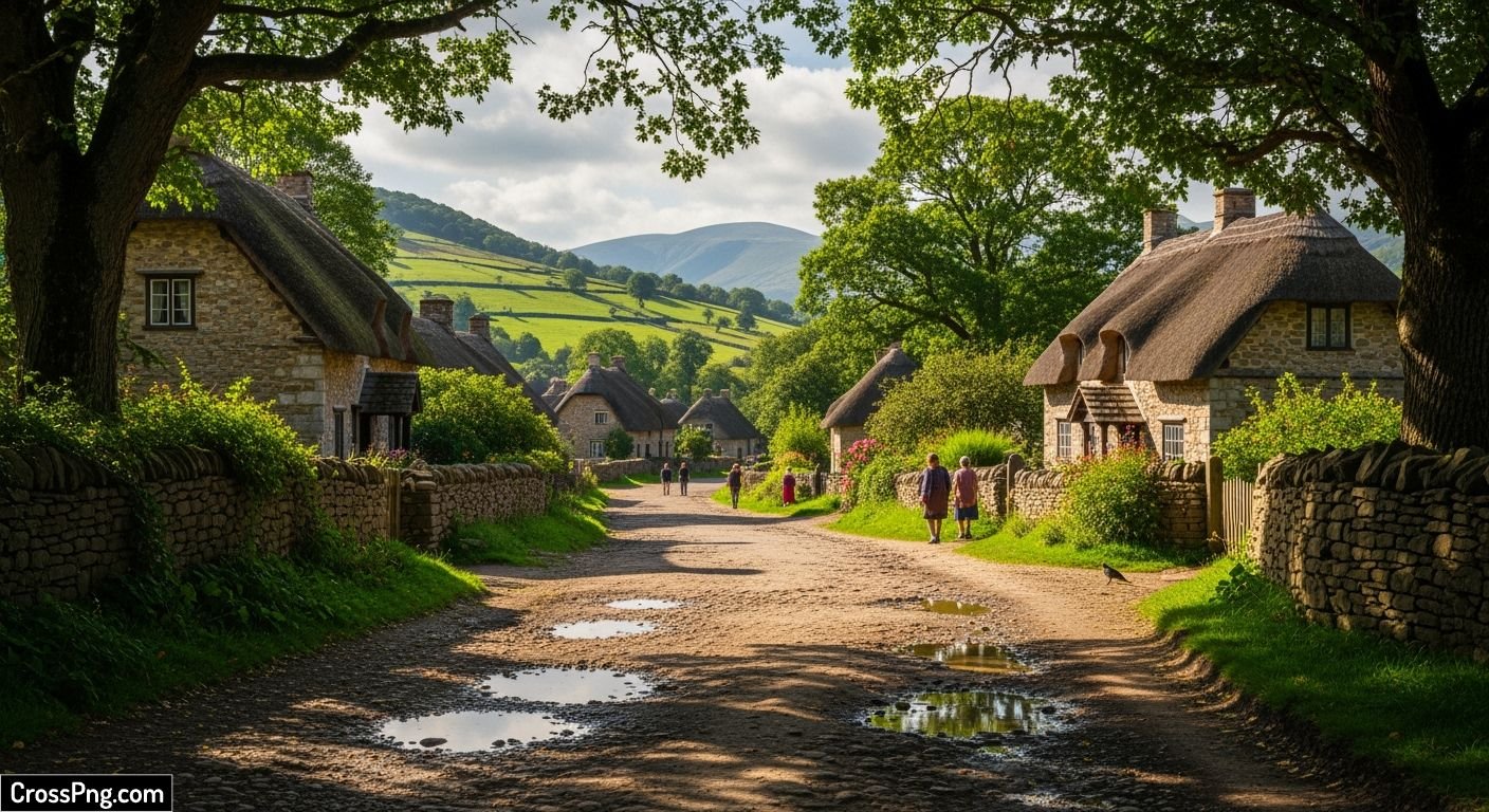 Village road background image
