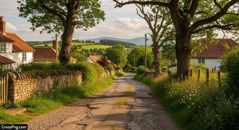 Village road background image