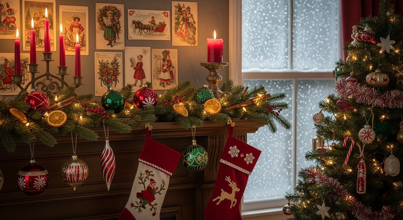 Vintage christmas background image 2