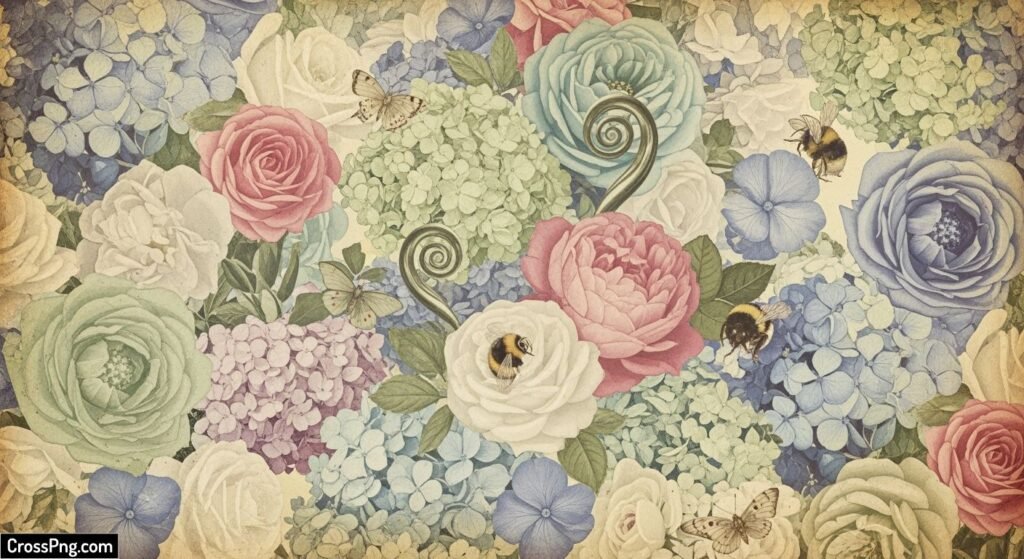 Vintage flower background image 3