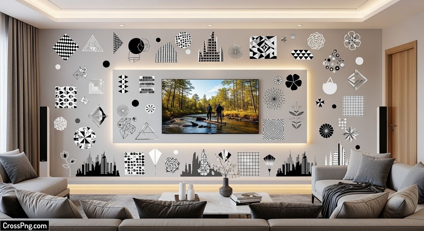 Wall stickers for tv background image 2