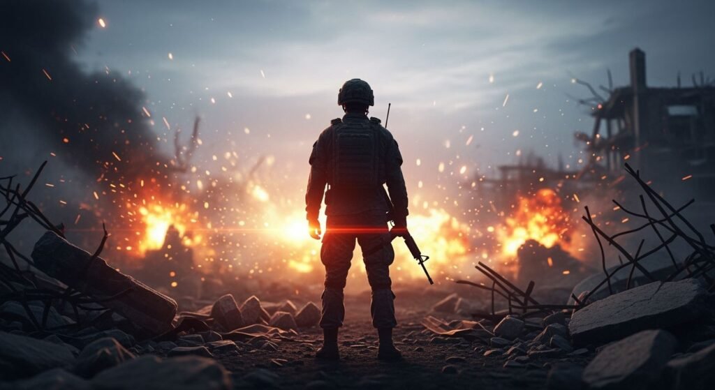 War in background image 2