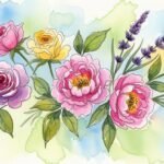 Watercolor background flower image