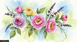 Watercolor background flower image