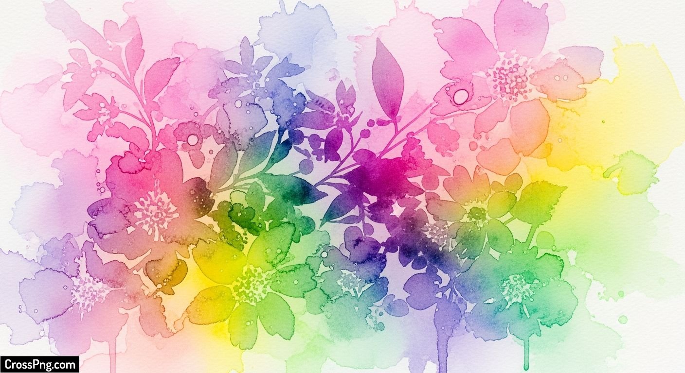 Watercolor background flower image 2