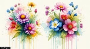 Watercolor background flower image