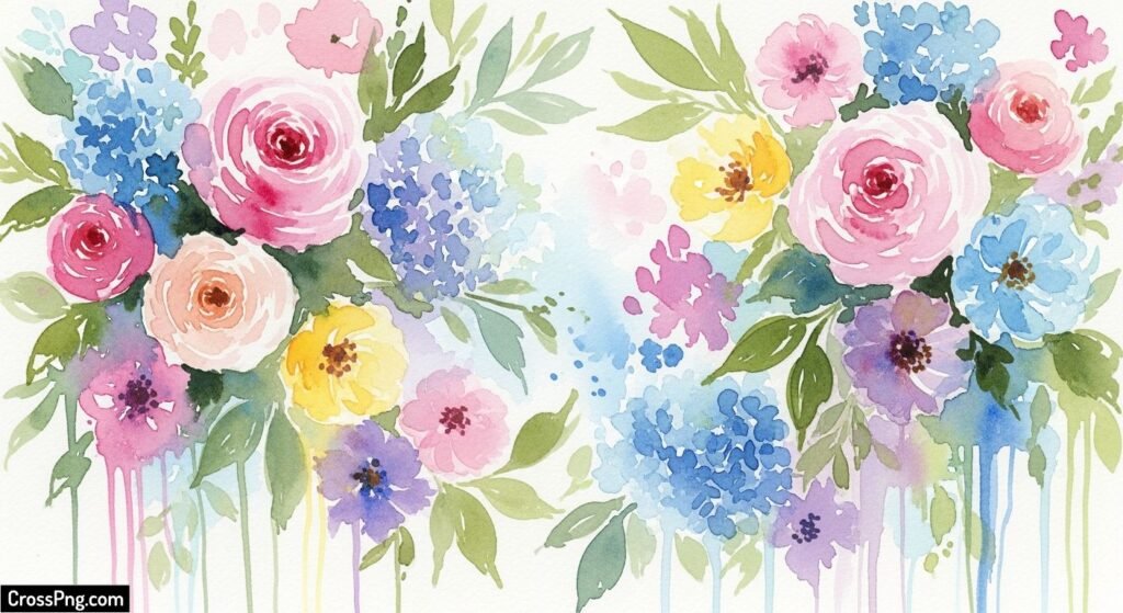 Watercolor flower background image