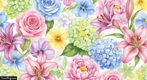 Watercolor flower background image 2