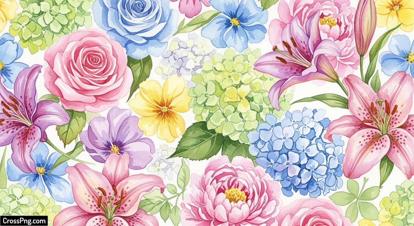 Watercolor flower background image 2