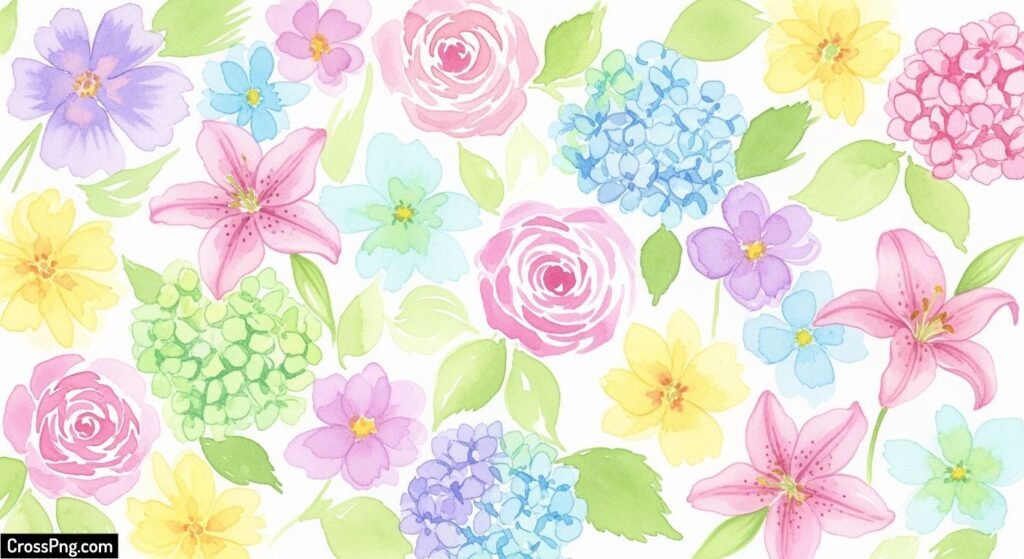 Watercolor flower background image 3