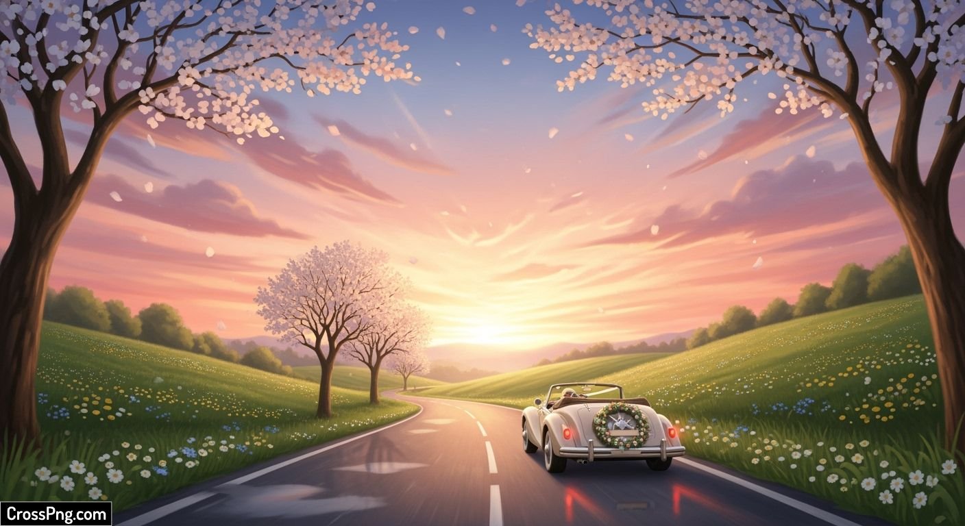 Wedding car poster background image 3