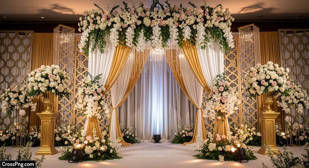 Wedding stage background decoration image 2