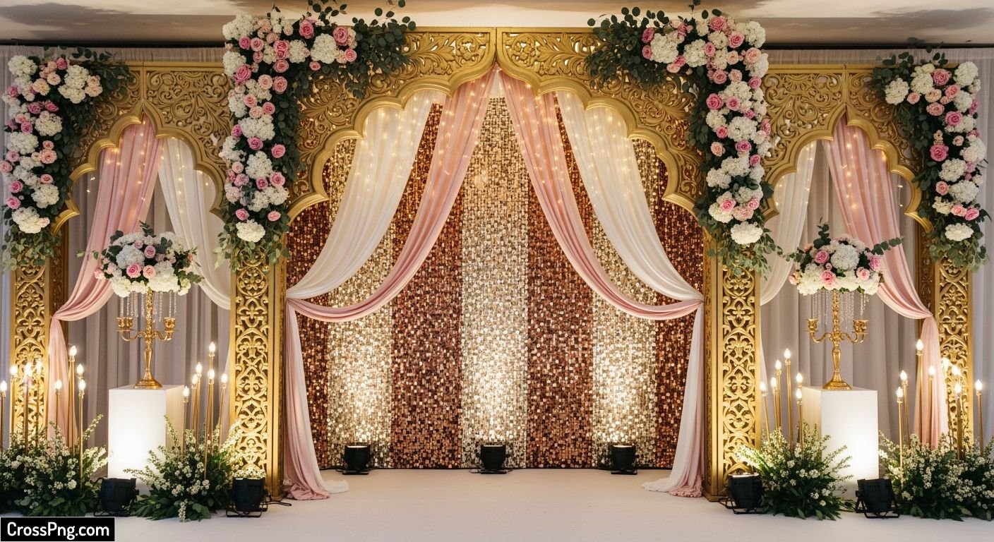 Wedding stage background decoration image 3