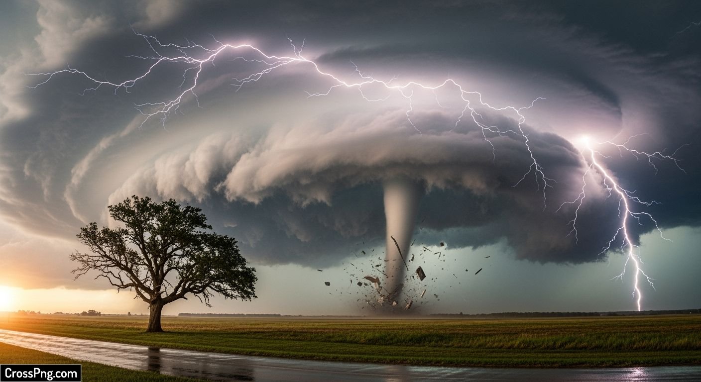 Which natural calamity serves as the background image
