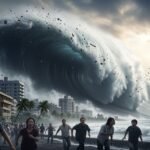 Which natural calamity serves as the background image 2